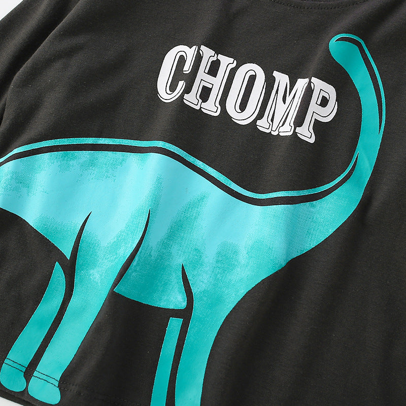 T-shirt dinosaure bébé manches longues en coton doux et 