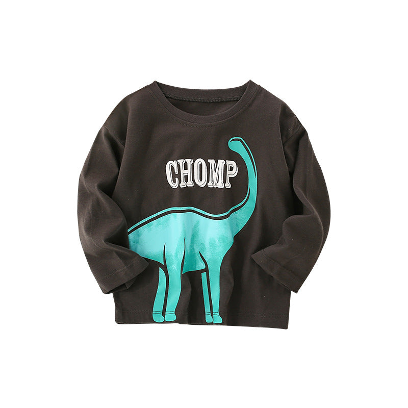 T-shirt dinosaure bébé manches longues en coton doux et 